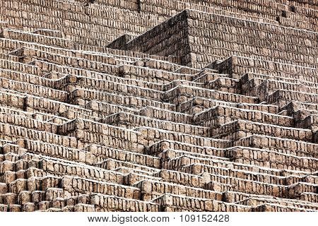 pyramid of bricks on a sunny day