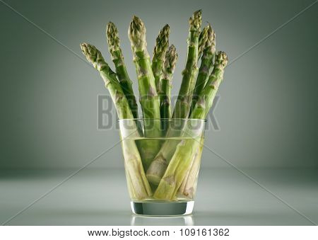 Beam Of Asparagus In A Glass