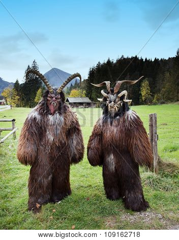 Alpine Traditional Krampus Masks