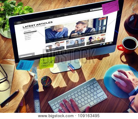 Lastest Article Webpage Advertising Announcement Concept