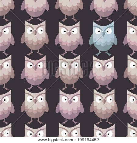 vector owl characters seamless pattern