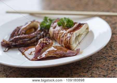 Whole Cooked Squid Calamari