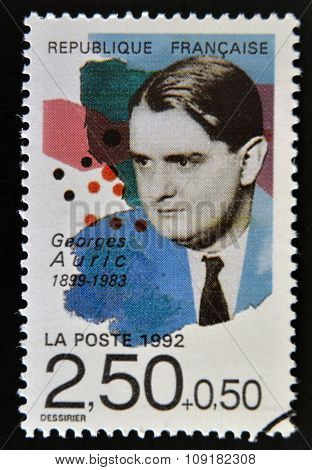 FRANCE - CIRCA 1992: A stamp printed in France shows Georges Auric circa 1992