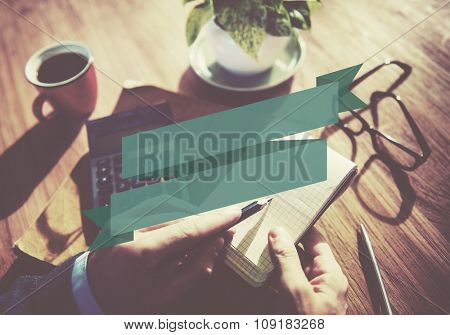 Banner Band Blank Tape Symbol Placard Lebel Sticker Concept