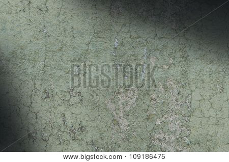 Grayish Green Weathered And Distressed Texture Lit Diagonally