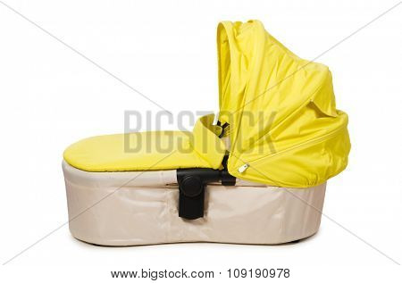 Baby carrycot isolated on white