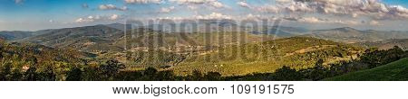 Panoramic Of Umbrian Hills In Italy Taken From Preggio