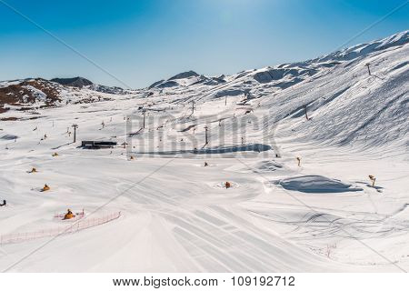 Winter mountains in Gusar region of Azerbaijan