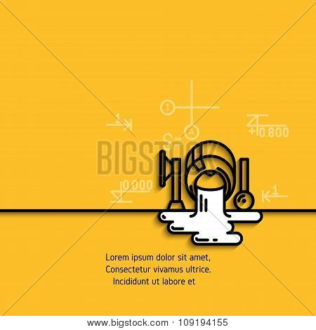 Vector banner with a picture  concrete mixer