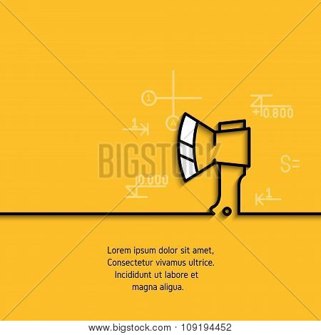 Vector banner with a picture tools axe