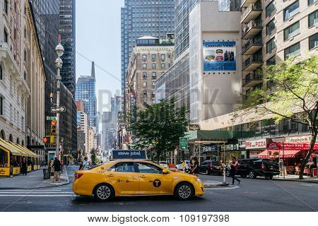 Taxi On The Street Of New York