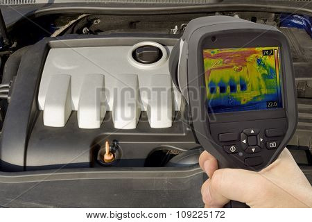 Car Engine Thermal Imaging Infrared