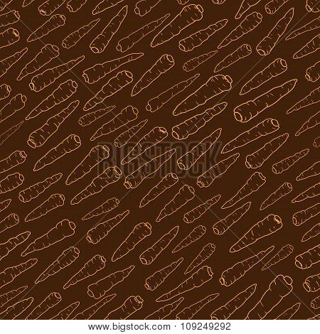 hand drawn carrot semless pattern. food vector background