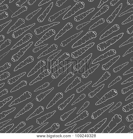 hand drawn carrot semless pattern. food vector background