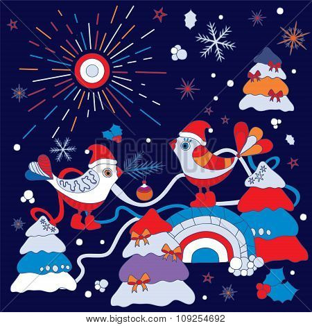 Stock Vector Winter Background. Card, Poster Template