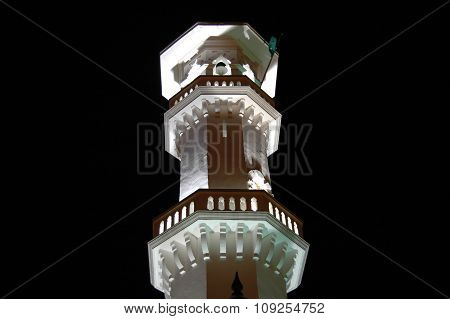 Kapitan Keling Mosque Minaret At Night