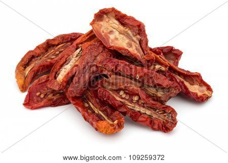 Dried tomatoes isolated on white background cutout