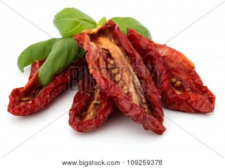 Dried tomatoes isolated on white background cutout