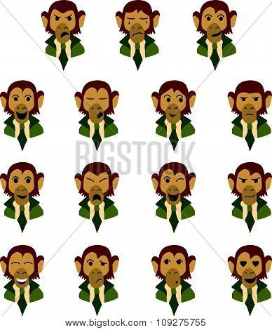 Flat monkey-businessman