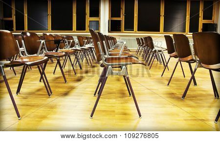 Empty classroom. Colorful room