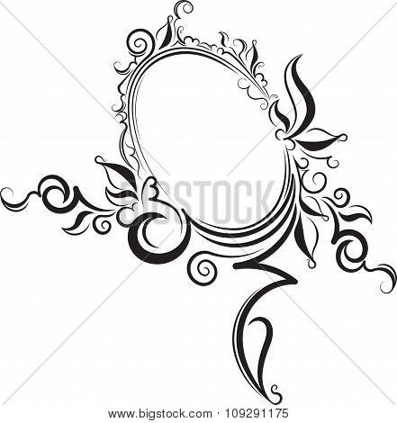 Rich Decorated Vintage Oval Frame With Blank Space For Text. May Be Used As Greeting Card Or Invitat