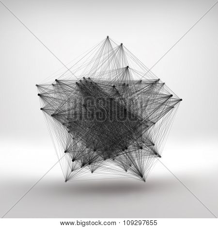 Connection Structure. Wireframe Vector Illustration.