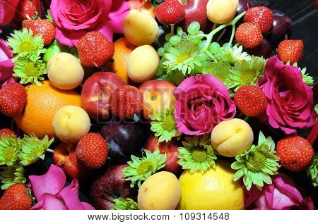 Mix fruits background.