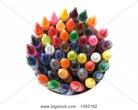 ดินสอสีมีสีสันสวยงามอย่างใกล้ชิด