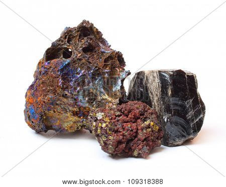 Volcanic lava with high content of different metals from Piton de la Fournaise on Reunion Island.