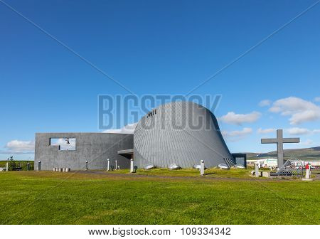 The Modern Church Blonduoskirkja-yngri Near Blonduos In Iceland