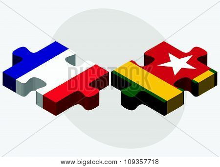 France And Togo Flags