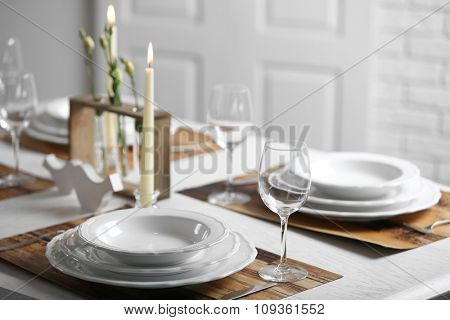Beautiful table setting with natural eco materials