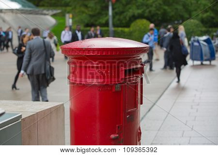 London, Her Majesty Royal Mail. Red post box