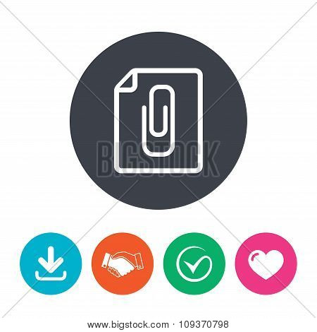 File annex icon. Paper clip symbol.