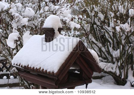 Vogelhaus im winter