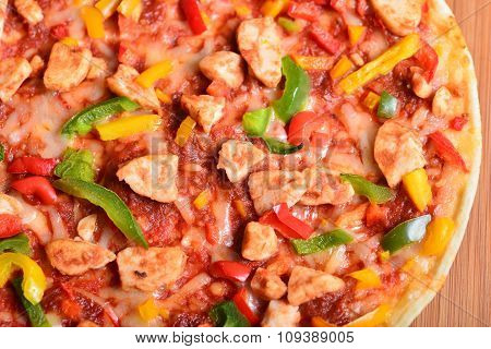 Close Up Image Of A Tasty Bbq Pizza