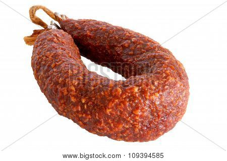 Isolated Salami Sausage
