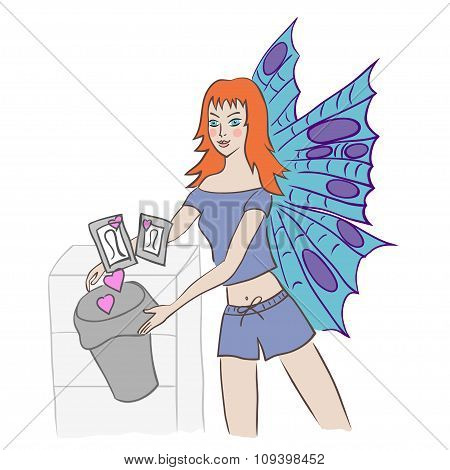 Young Butterfly Lady Declutters Old Relations