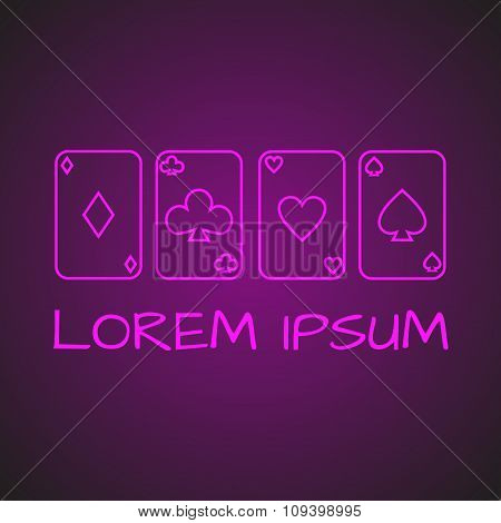 casino cards light signboard