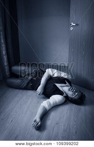 Crime Scene With Dead Man