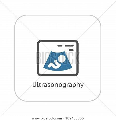 Ultrasonography Icon. Flat Design.