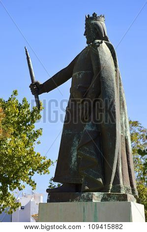 Statue of D. Afonso III of Portugal the king in the 13t