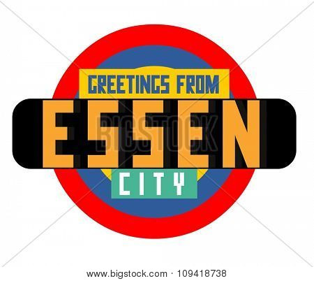 Essen in germany is Beautiful city to visit on holiday, vector cartoon illustration