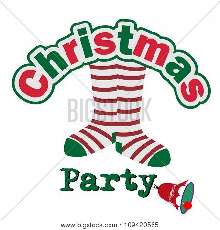 Goofy Christmas Party Invitation - with bell on 