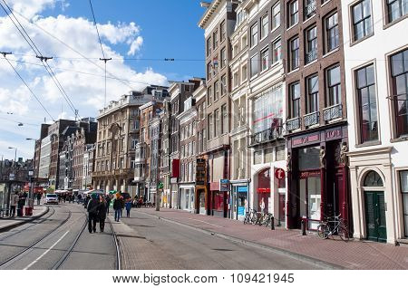 AMSTERDAM-APRIL 27: Rokin during the King's Day in Amsterdam. Rokin is a major street in Amsterdam the Netherlands.