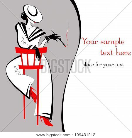 Lady Stranger on a Red Chair