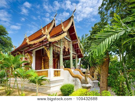 Small Buddhist temple in Chiang Mai, Thailand.