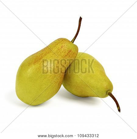 Two  Pears Isolated On White Background.