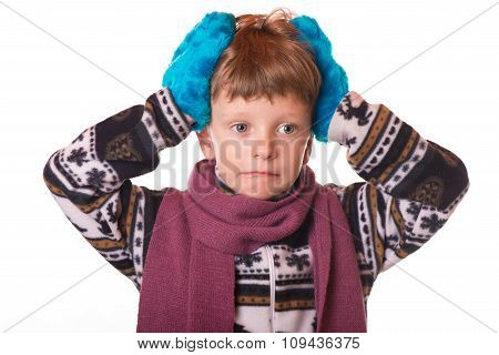 Portrait Of The Boy In Warm Clothing.