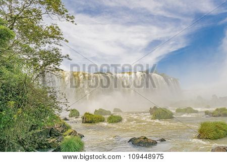 Aerial View Of Iguazu Waterfalls